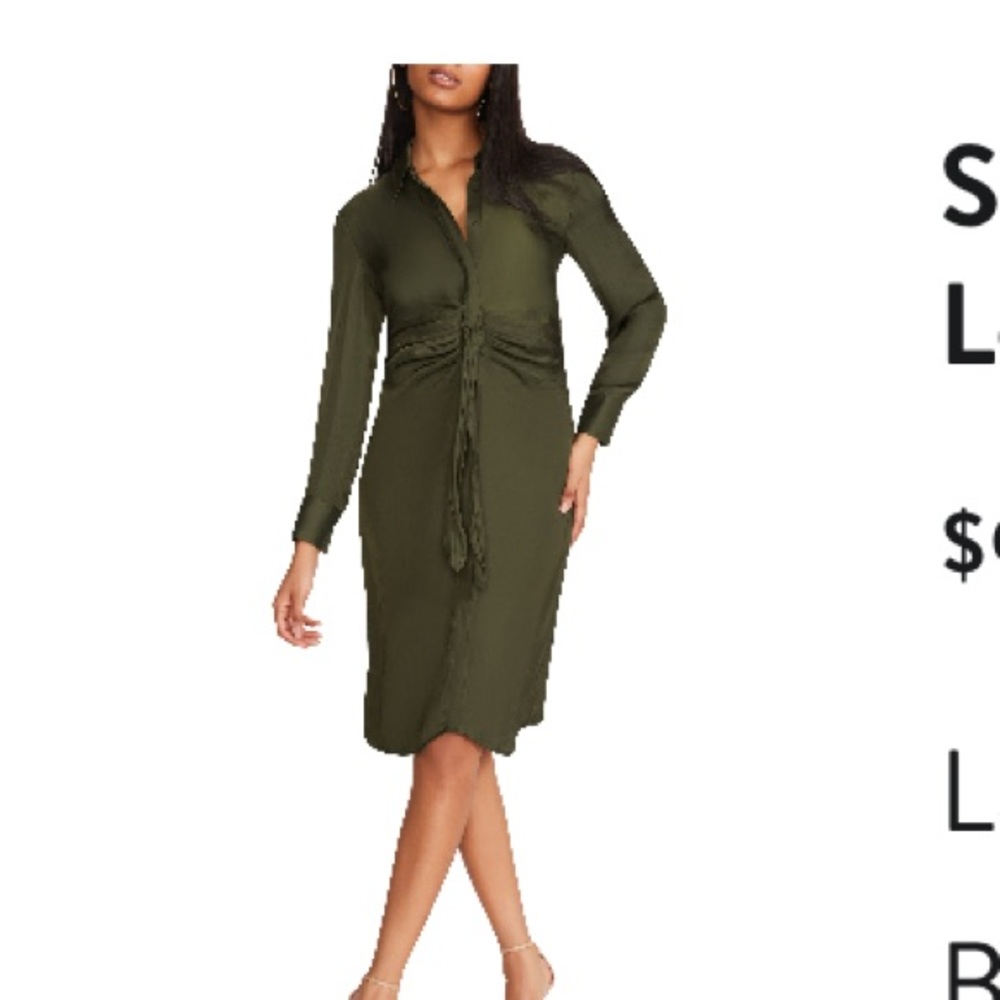 BB Dakota Steve Madden Tie of the Beholder Long Sleeve Satin Shirtdress